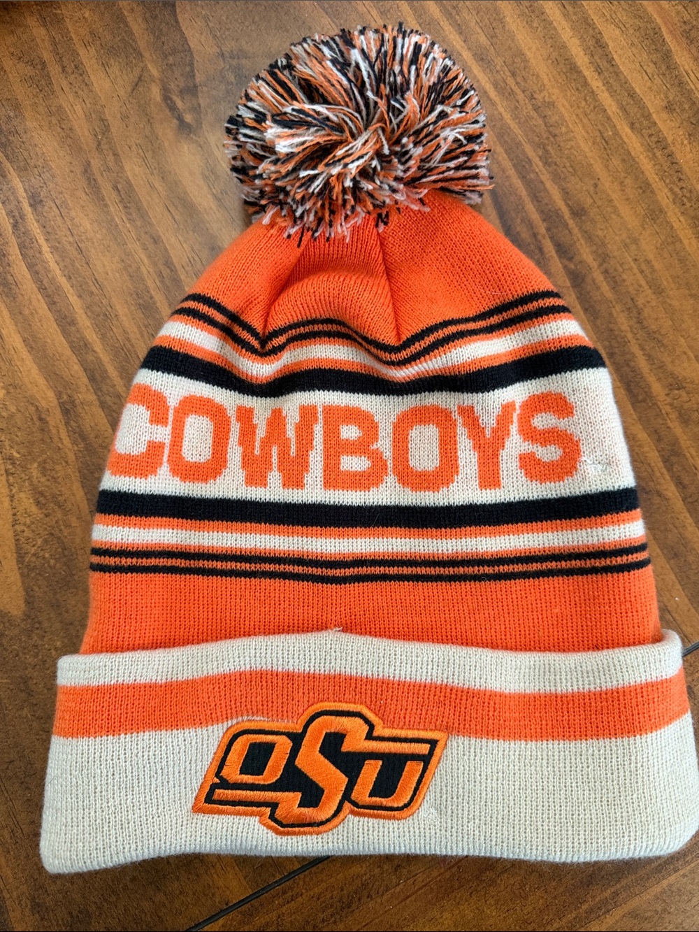 OSU Orange 'Cowboys' Pom Beanie Hat